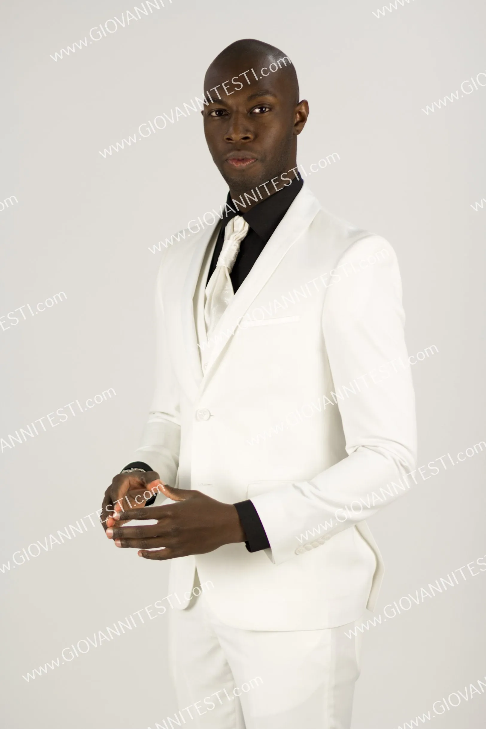 2 Button Shawl Lapel Slim Fit Suit FF2SSX V-4030 WHITE