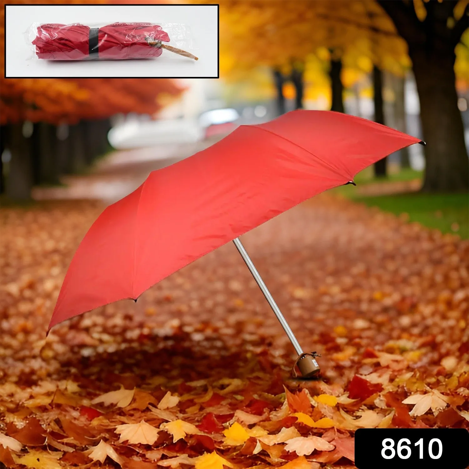 3-Fold Sun & Rain Protective Foldable Umbrella (1 Pc)