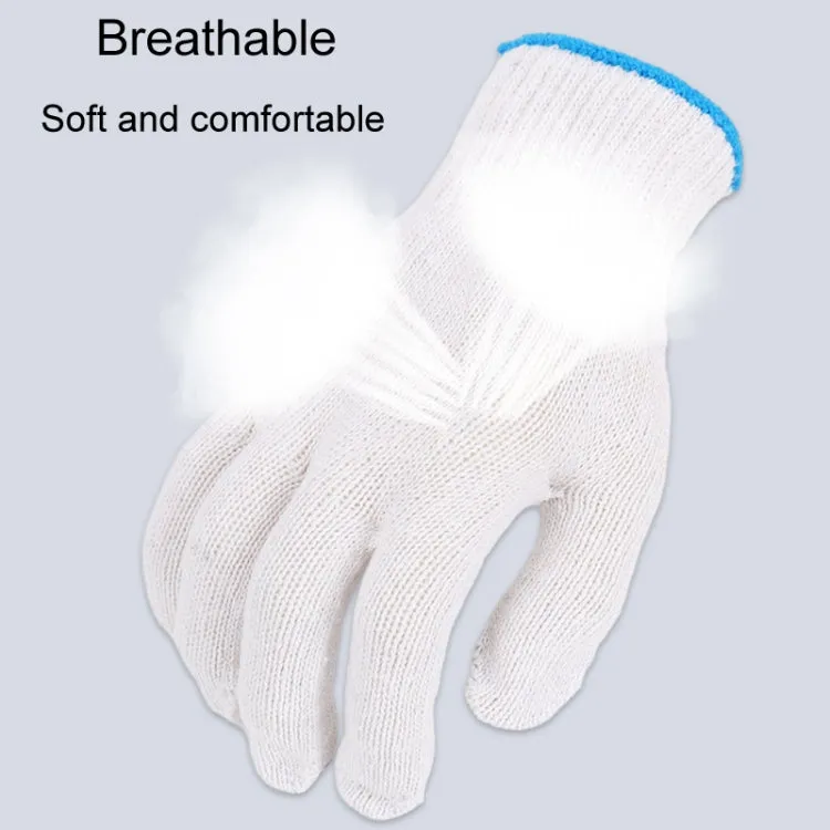 600G 12pairs Labor Protection Wear-Resistant Cotton Gloves Thickened Construction Site Work Gloves