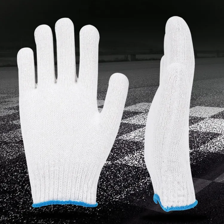 600G 12pairs Labor Protection Wear-Resistant Cotton Gloves Thickened Construction Site Work Gloves