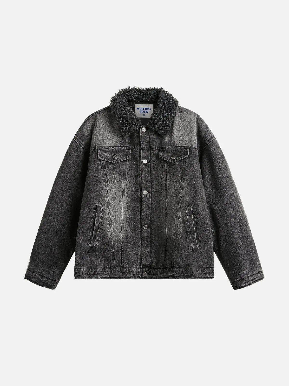 Aelfric Eden Sherpa Collar Washed Denim Coat