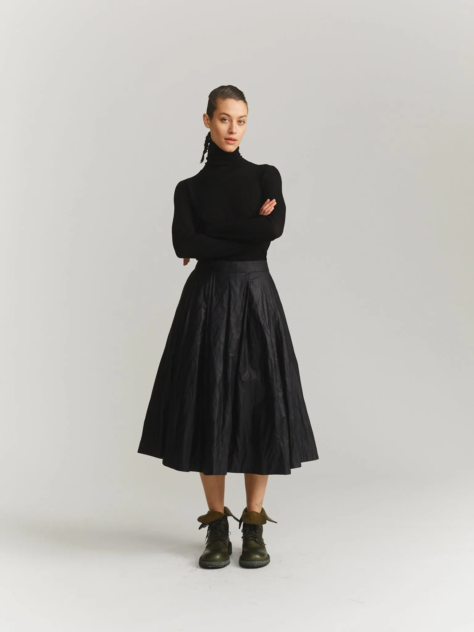 ANARCHIC  SKIRT - LACQED - BLACK