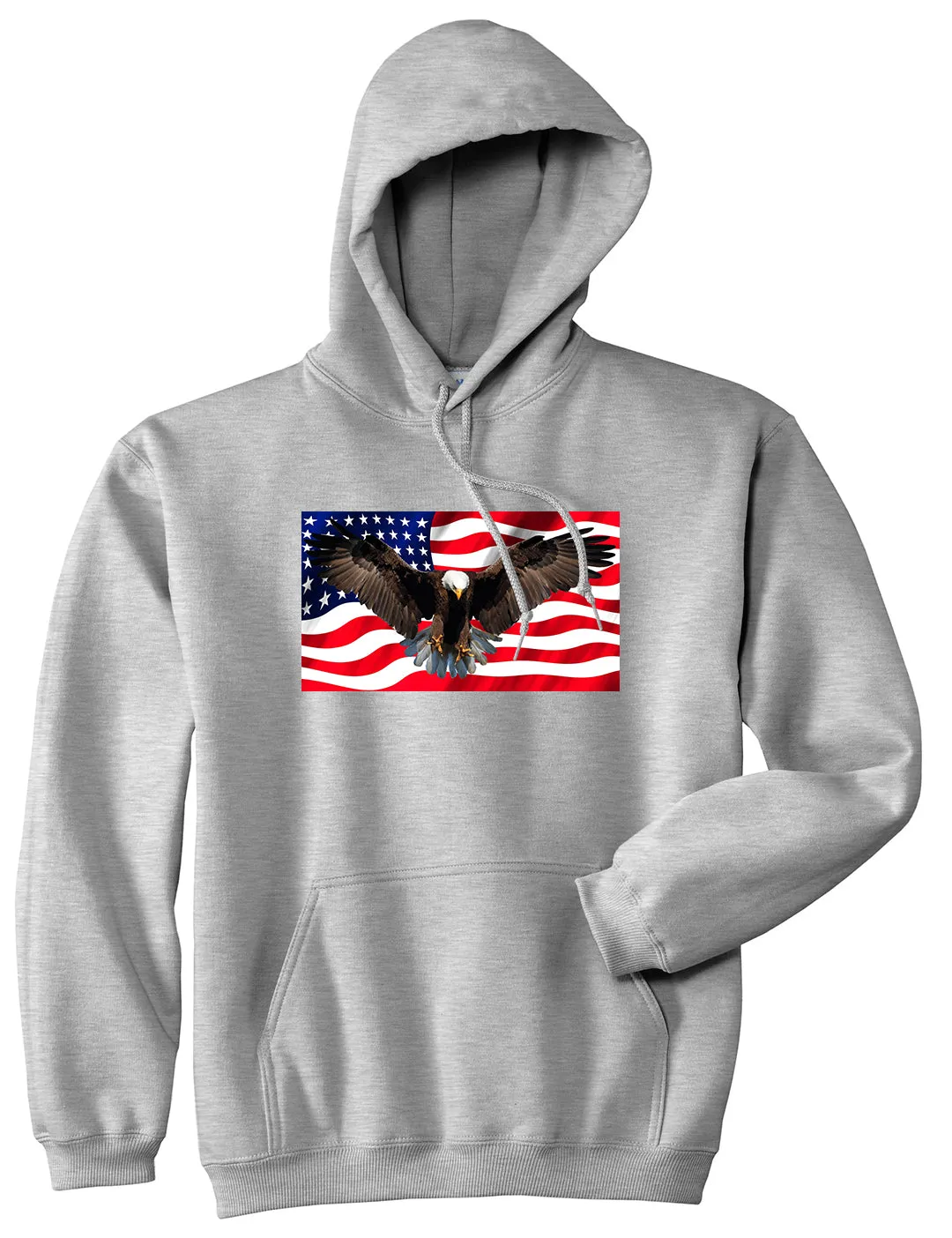 Bald Eagle American Flag Mens Pullover Hoodie