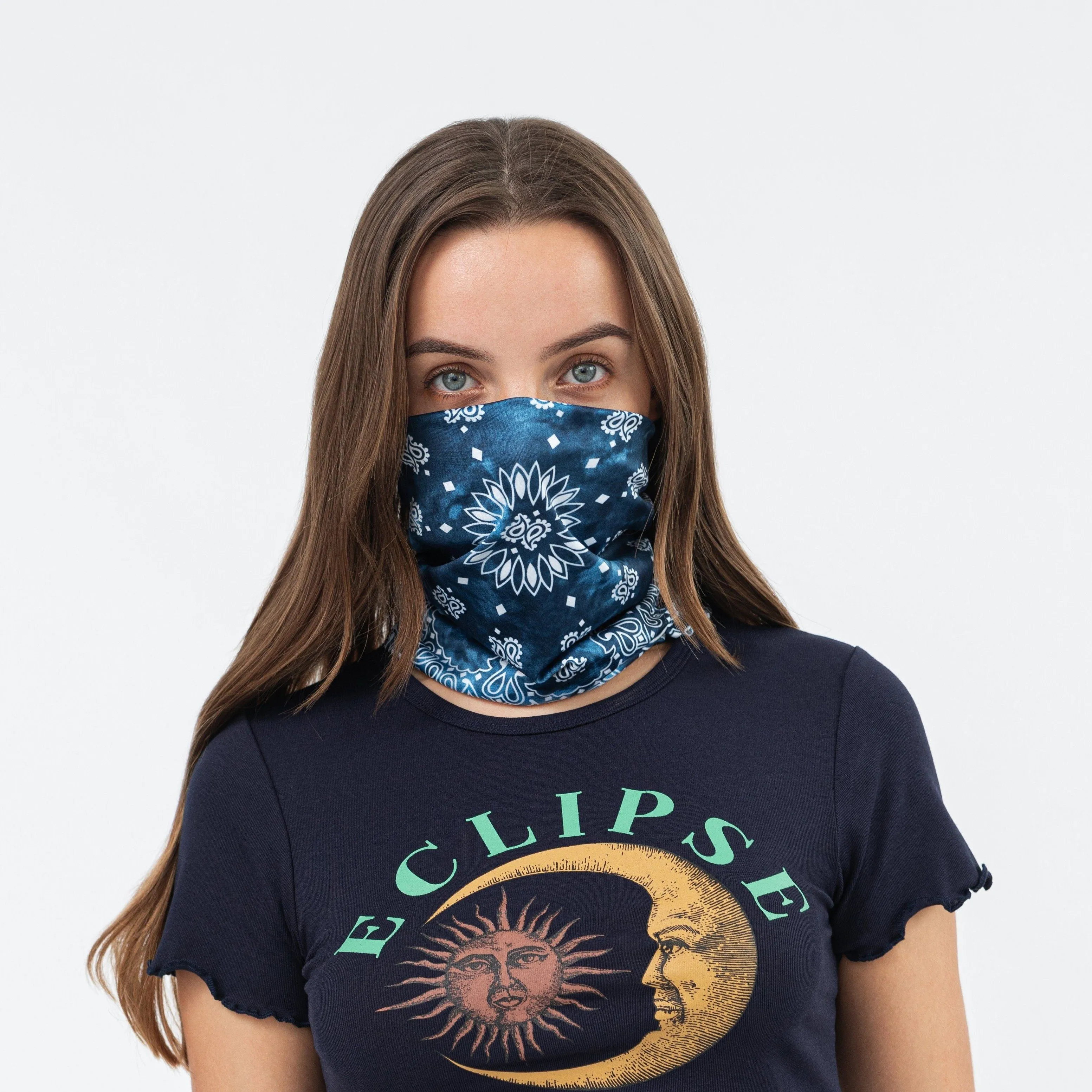 Bandana Face Mask - Navy Paisley Tie Dye (Available online only)