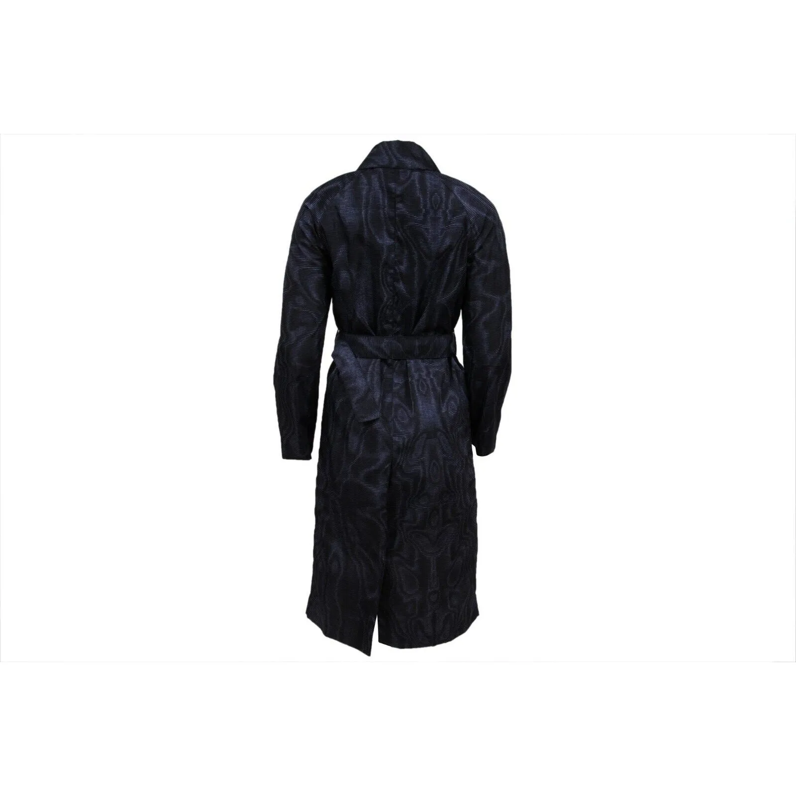 Belted Trench Coat Size 36 Navy Blue Nylon Jacket Formal Long Coat