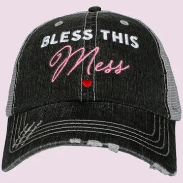 Blessed hats Blessed hot mess Simply blessed Crosses Embroidered distressed adjustable trucker caps