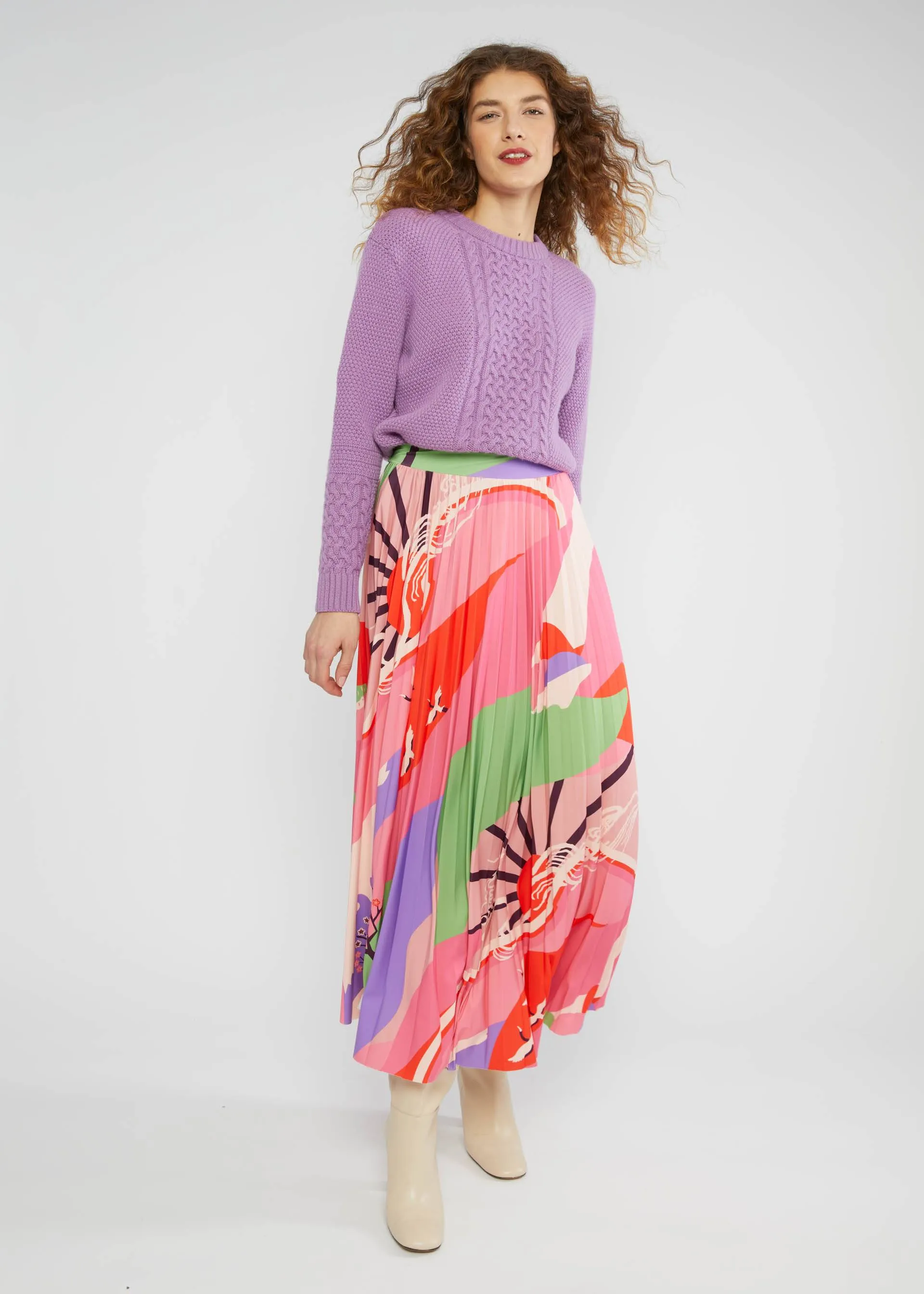 Blutsgeschwister Sakura Swirls Midi Skirt