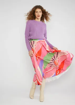 Blutsgeschwister Sakura Swirls Midi Skirt