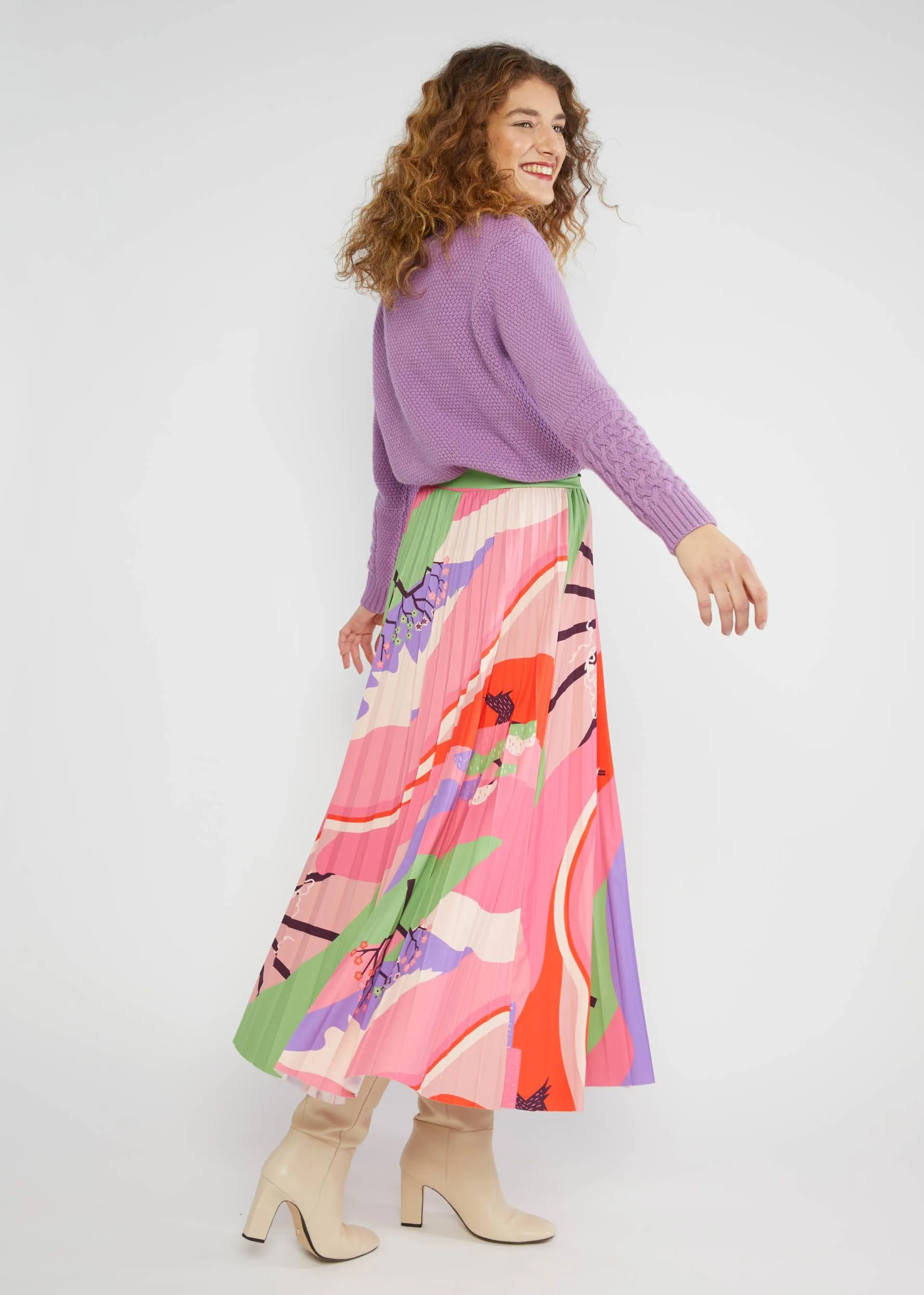 Blutsgeschwister Sakura Swirls Midi Skirt