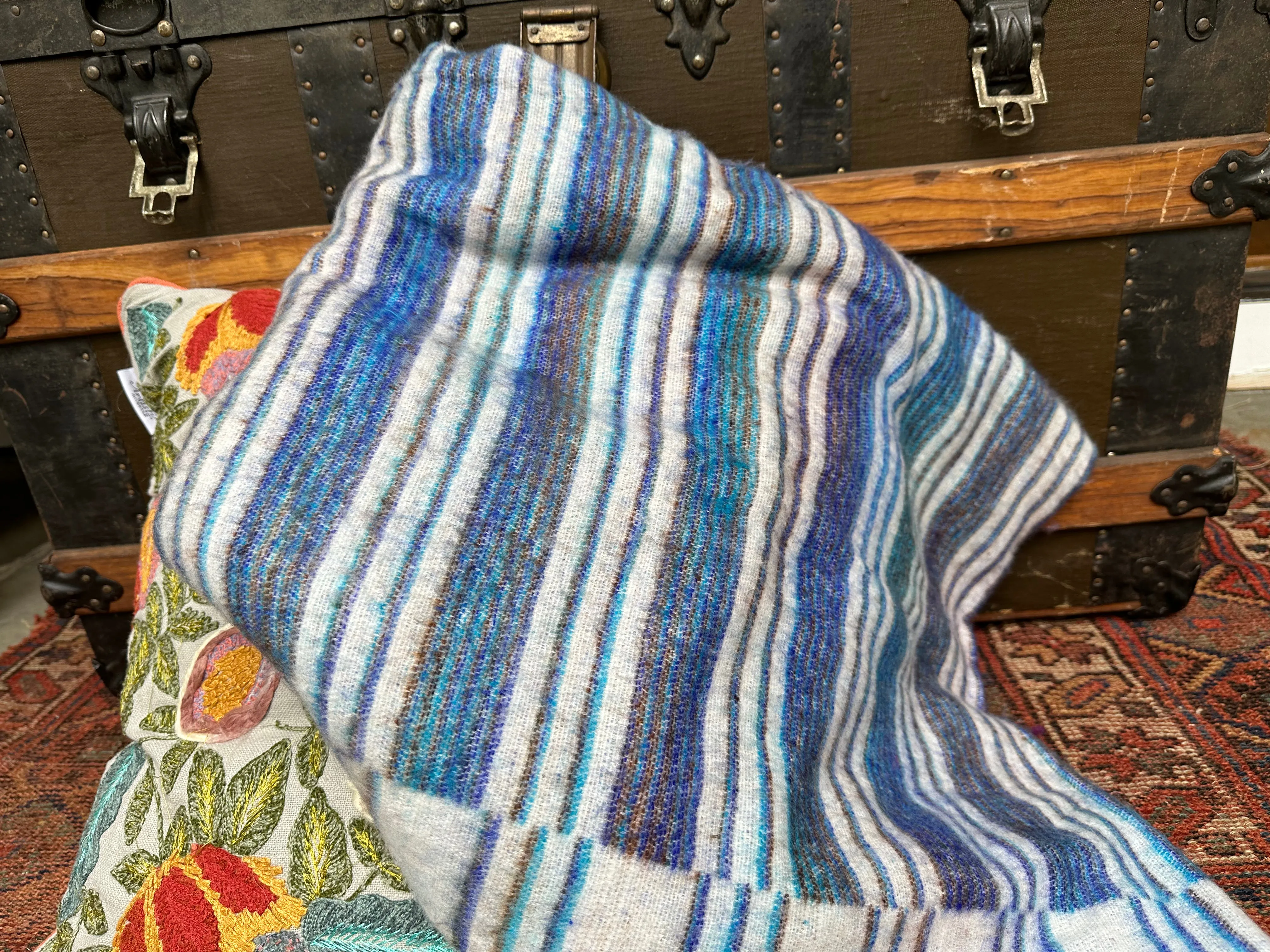 Bonfire Blanket in Blue | Blanket Throws I Wool Blanket | Throw Gifts | Blanket Gift