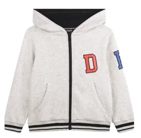 Boys Grey Zip Up Hoodie