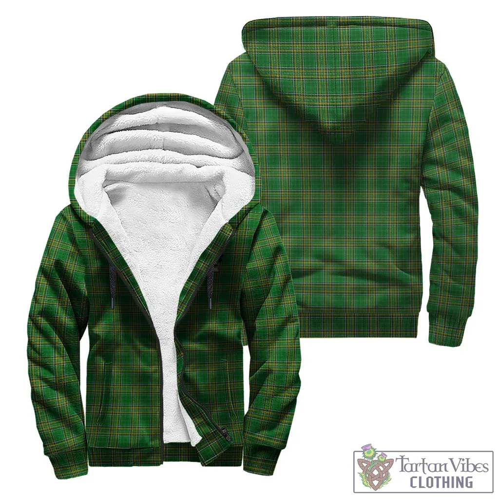 Bramhall Irish Clan Tartan Sherpa Hoodie with Coat of Arms