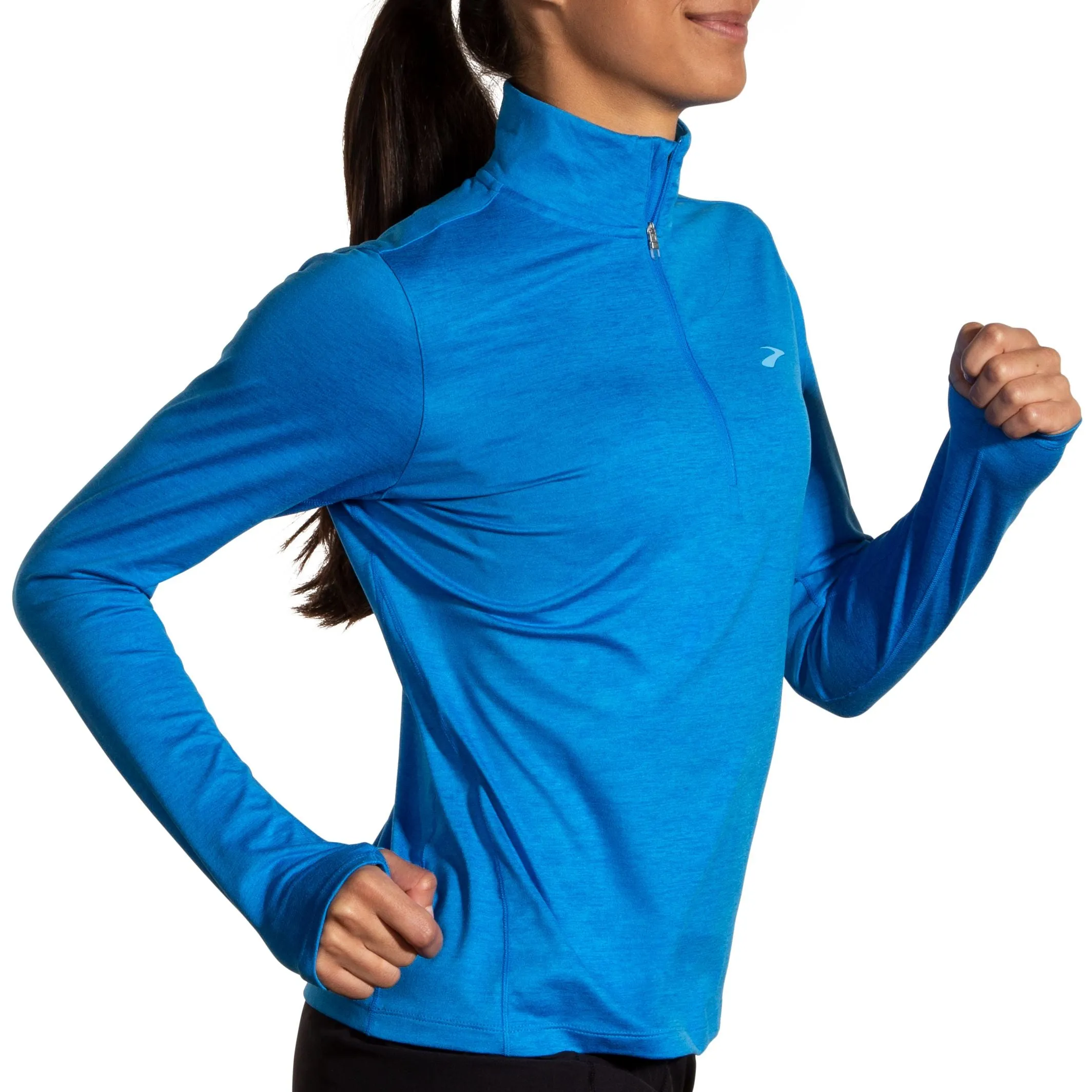 Brooks | Dash | Half-Zip 2.0 | Long-Sleeve | Women's | Heather Azure/Blue