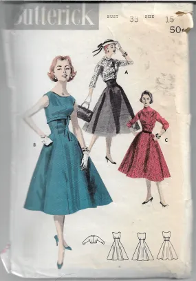 Butterick 7815 Ladies Jumper Dress Bolero Jacket Vintage Sewing pattern 1950s