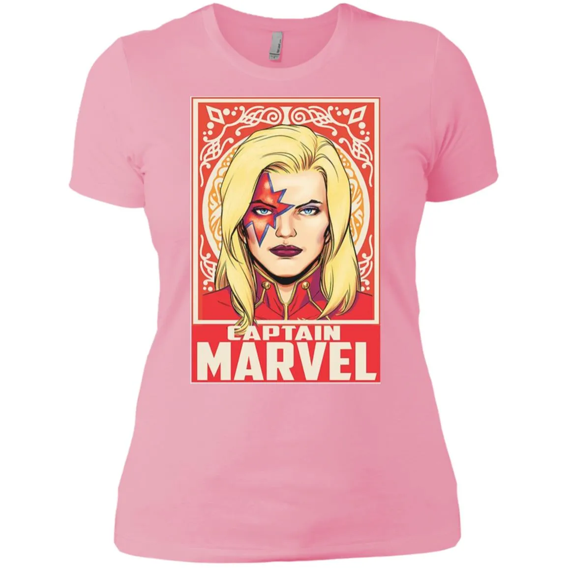 Captain Marvel Ornament Women Cotton T-Shirt