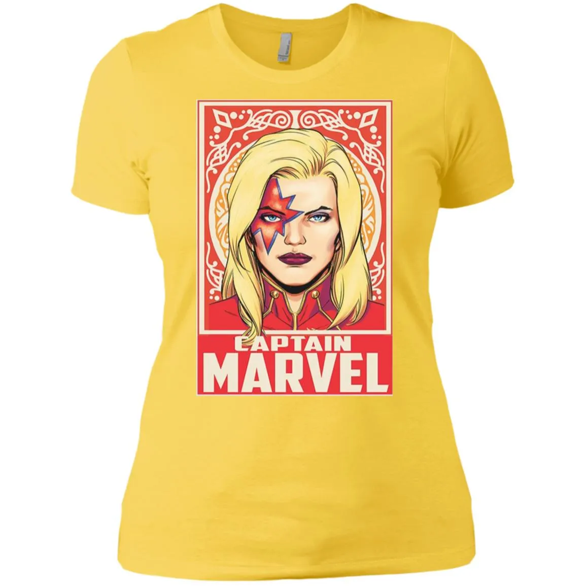 Captain Marvel Ornament Women Cotton T-Shirt