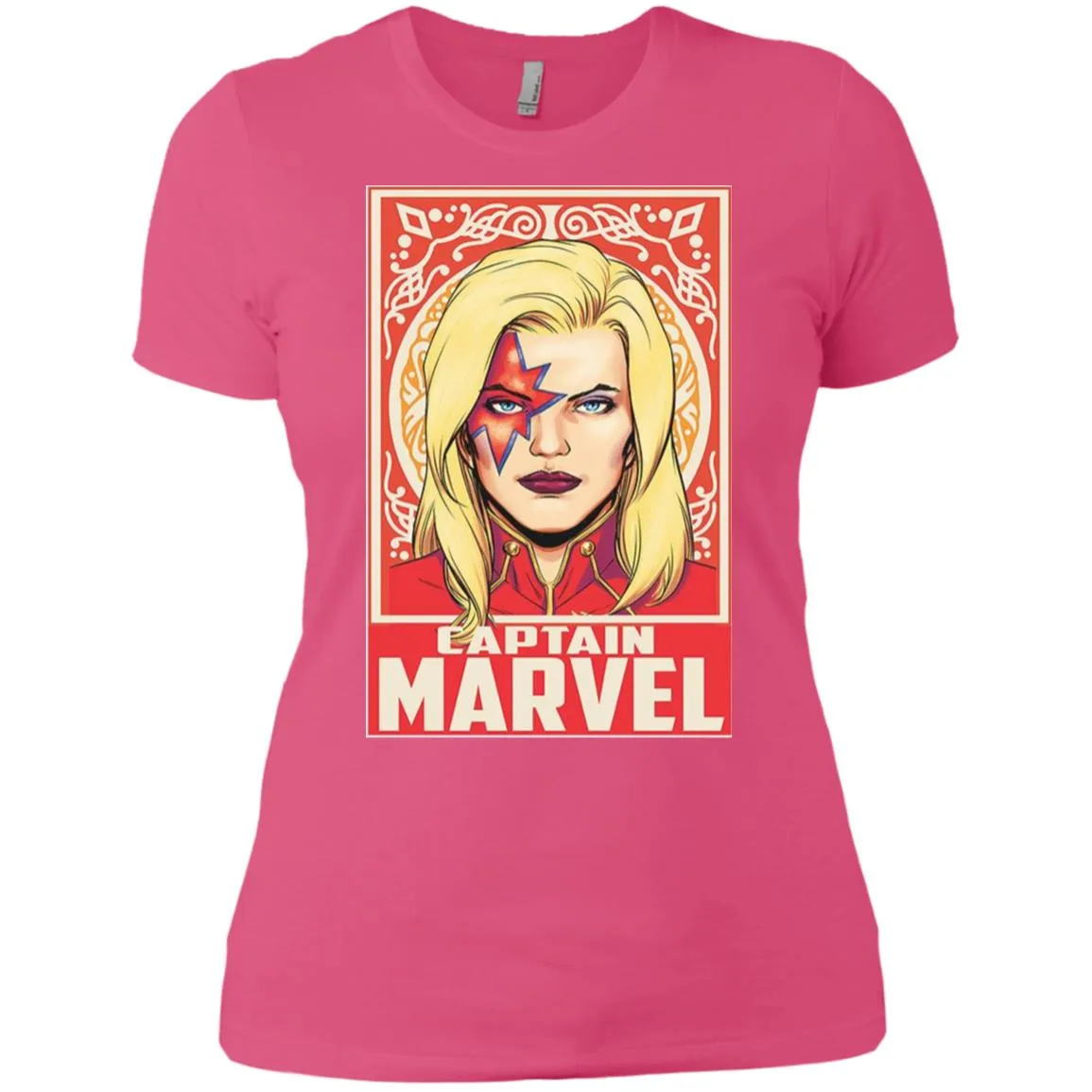 Captain Marvel Ornament Women Cotton T-Shirt