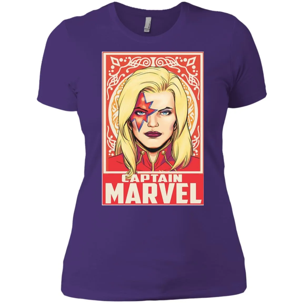 Captain Marvel Ornament Women Cotton T-Shirt