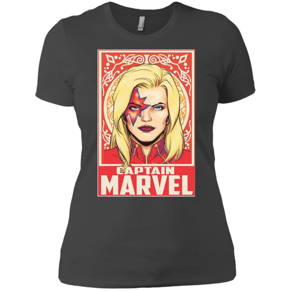 Captain Marvel Ornament Women Cotton T-Shirt