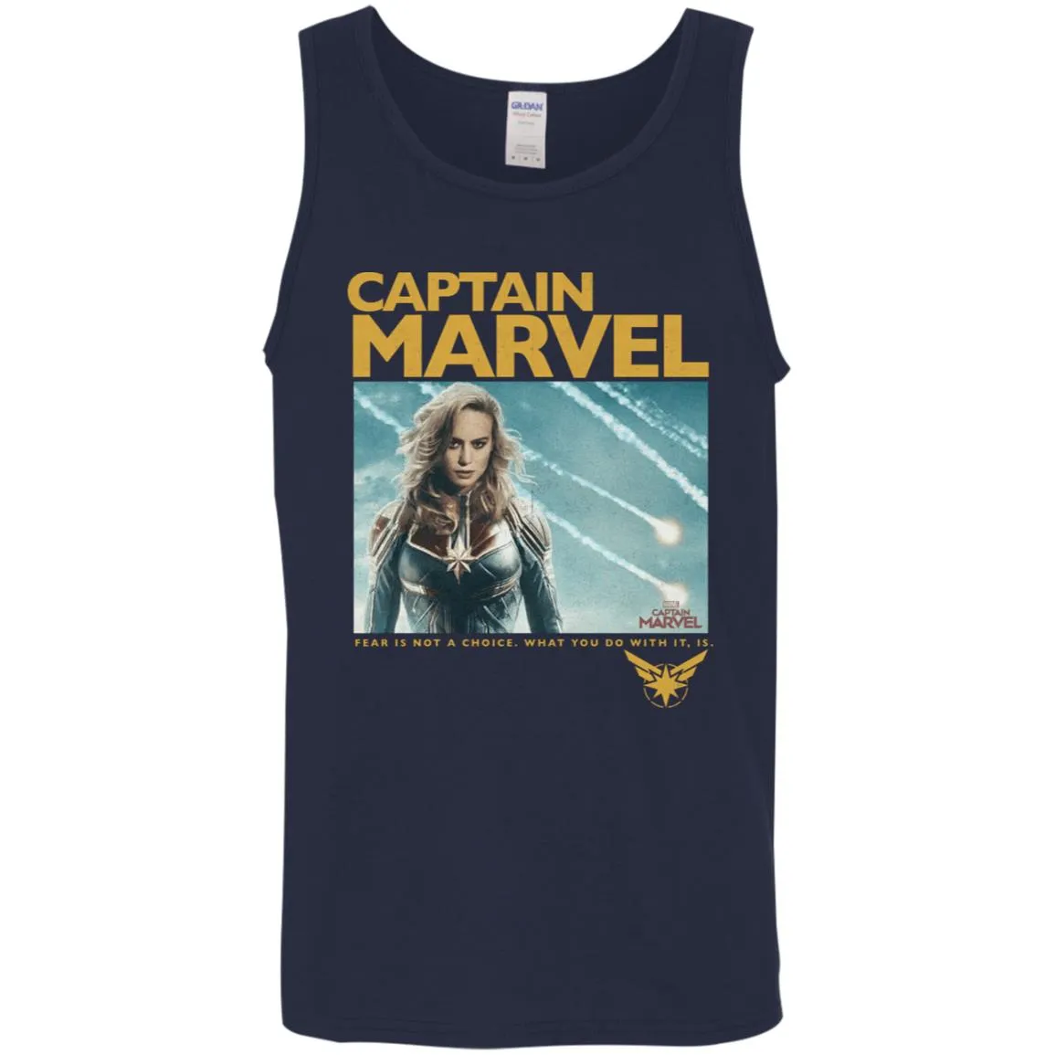 Captain Marvel Vintage Movie Poster Style Men Cotton Tank