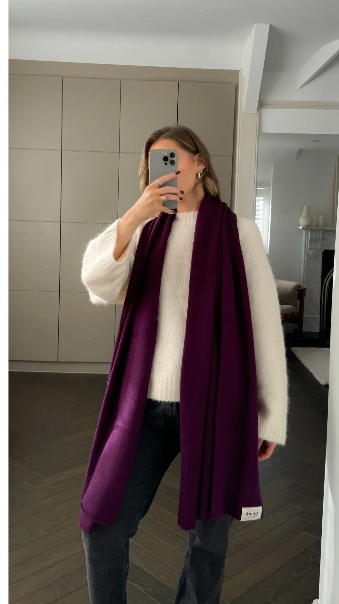 CASHMERE TRAVEL WRAP - DARK CHERRY