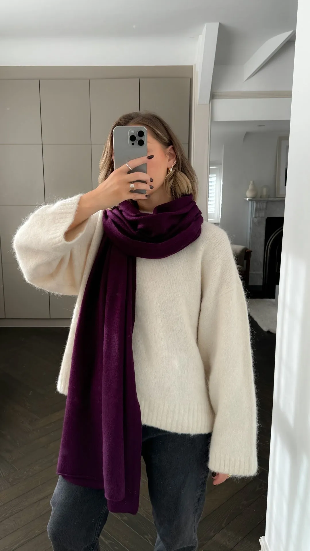 CASHMERE TRAVEL WRAP - DARK CHERRY