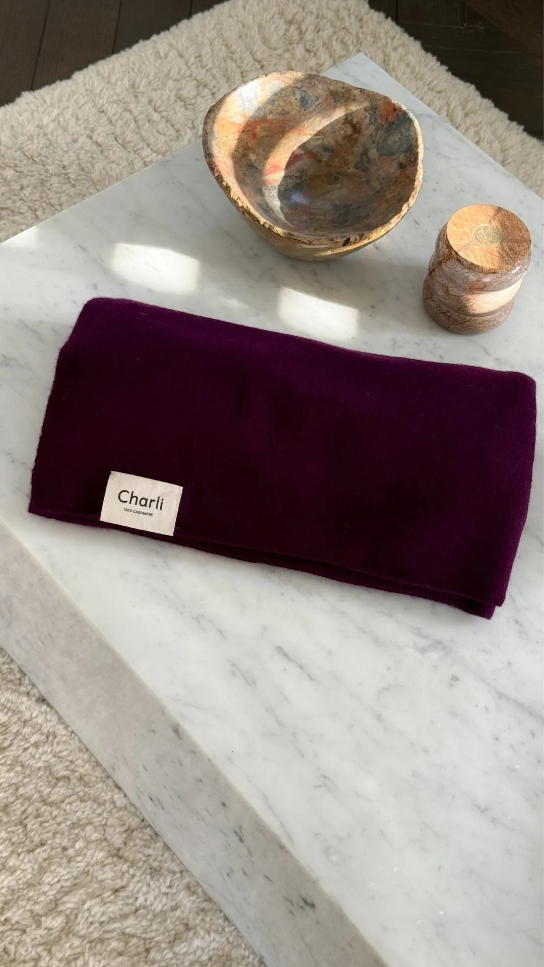 CASHMERE TRAVEL WRAP - DARK CHERRY