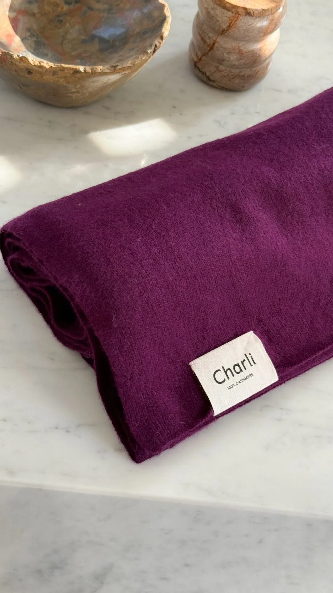 CASHMERE TRAVEL WRAP - DARK CHERRY