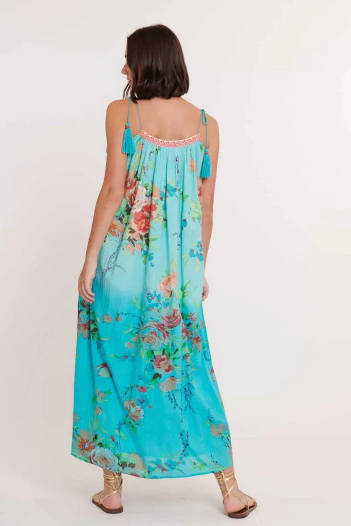 Chatelaine Cotton Maxi  - Aqua