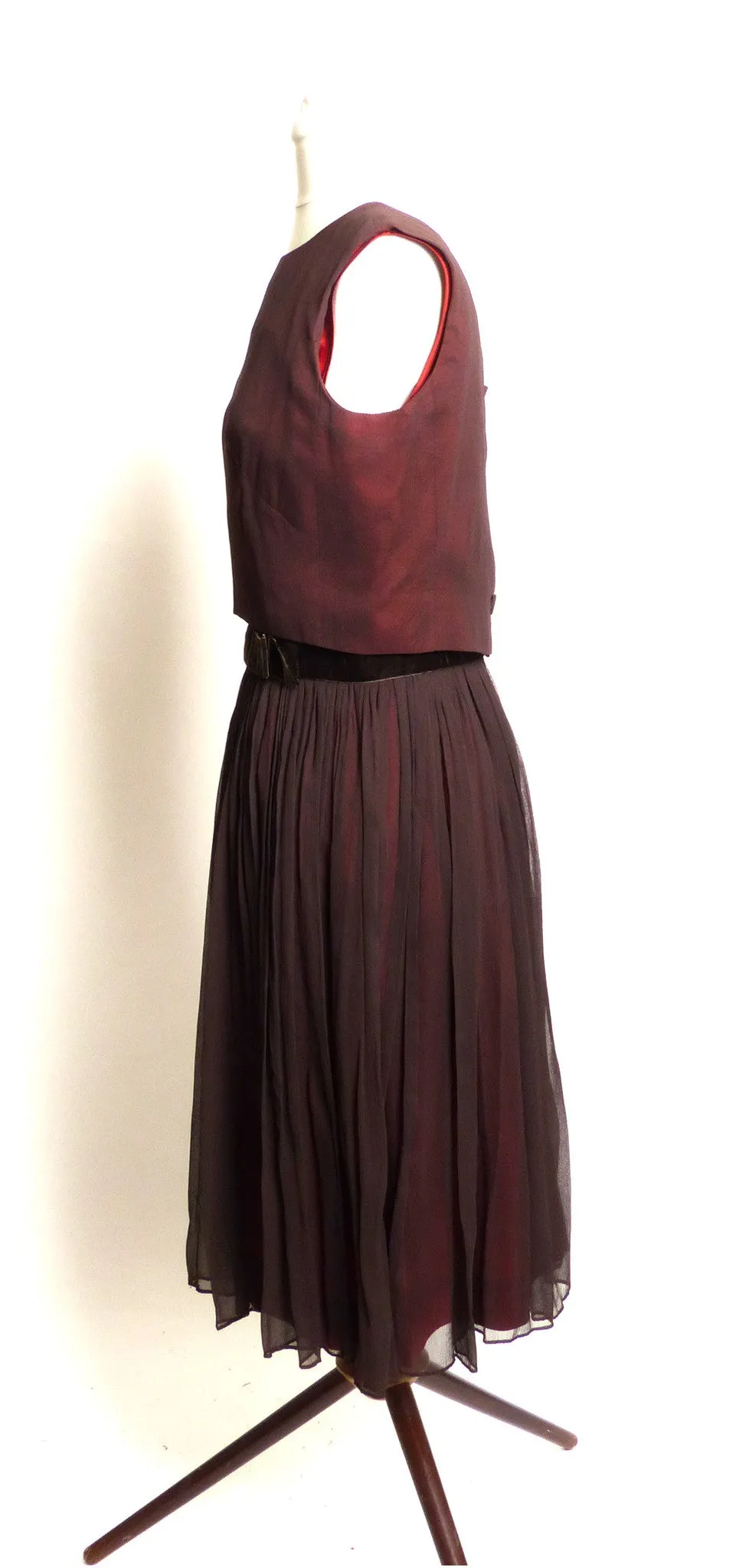 Circa 1950s L'Aiglon Chocolate Brown Party Dress