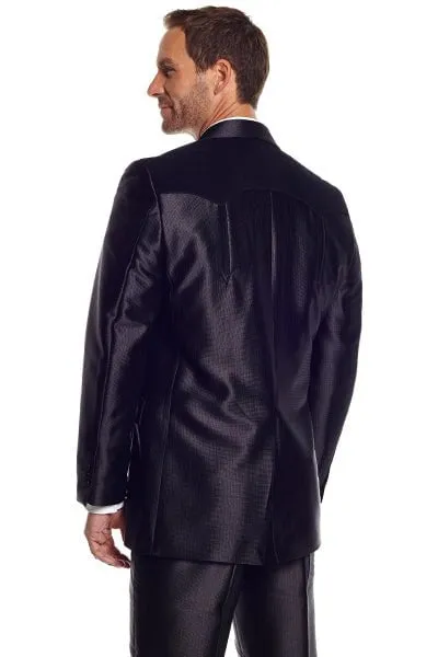 Circle S Mens Black Polyester Swedish Knit Boise Sportcoat Jacket Blazer 40 L