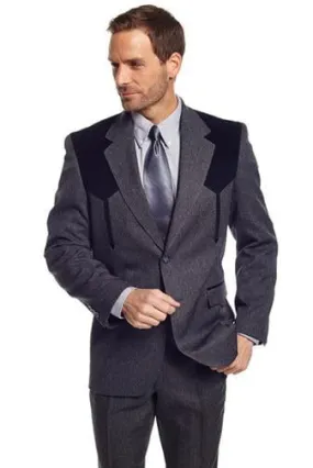 Circle S Mens Charcoal Polyester Boise Sportcoat Jacket Blazer 56 LX