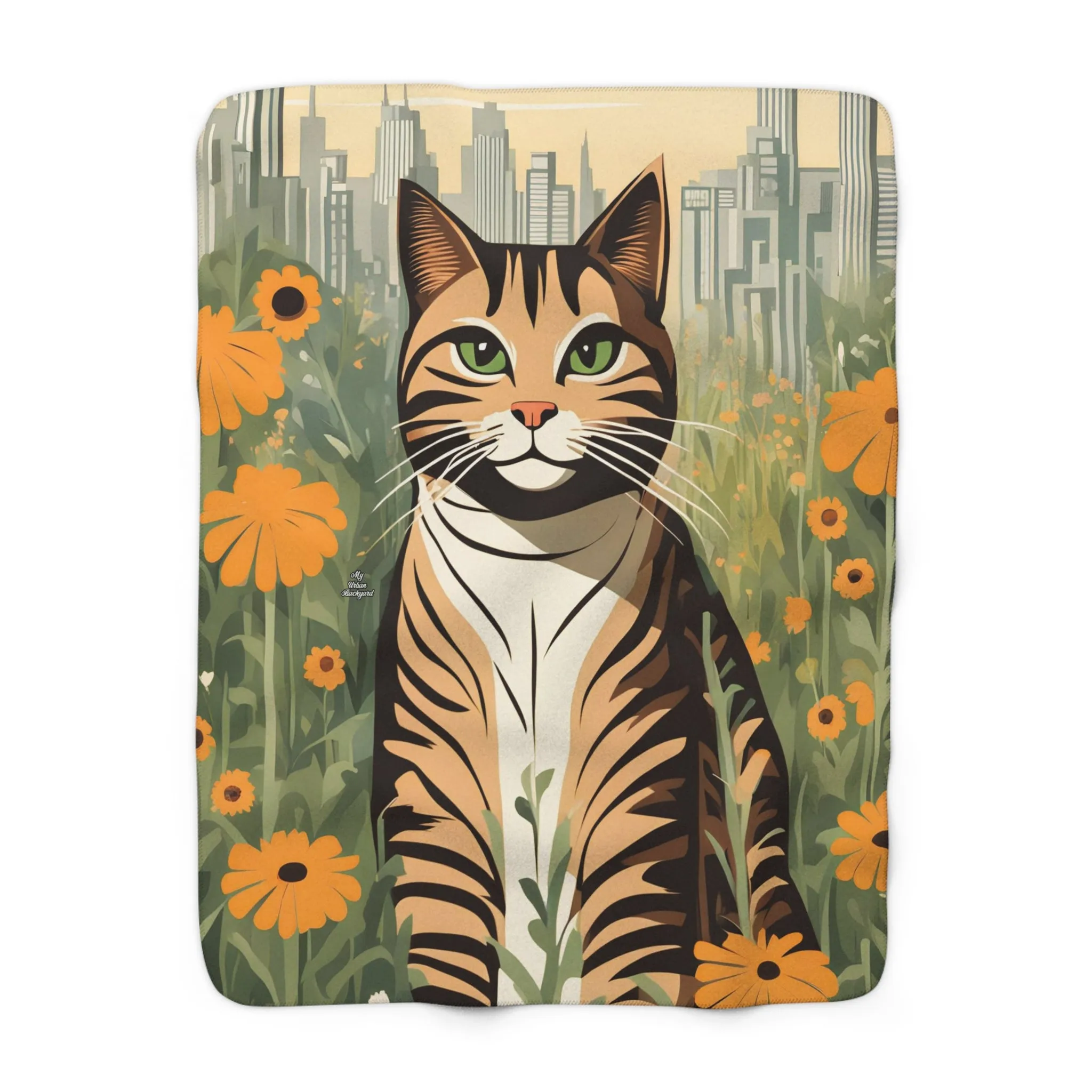 City Tabby, Sherpa Fleece Blanket for Cozy Warmth, 50"x60"