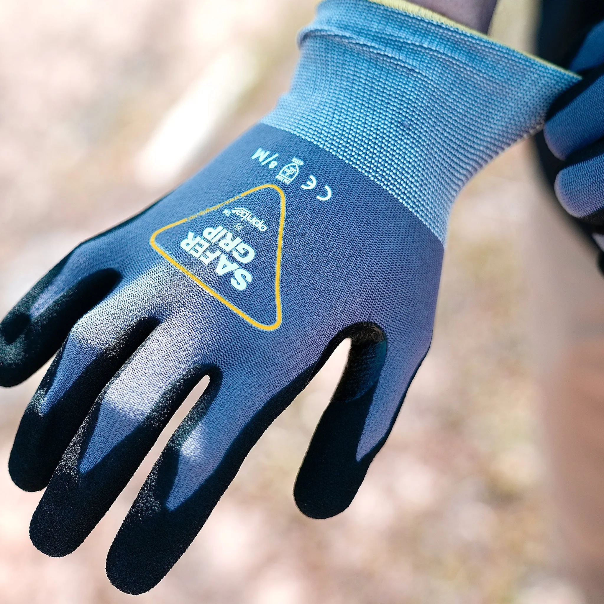 Construction Gloves - Nitrile Coated Gloves with Touchscreen - Safer Grip by OPNBAR™ (2-Pack)