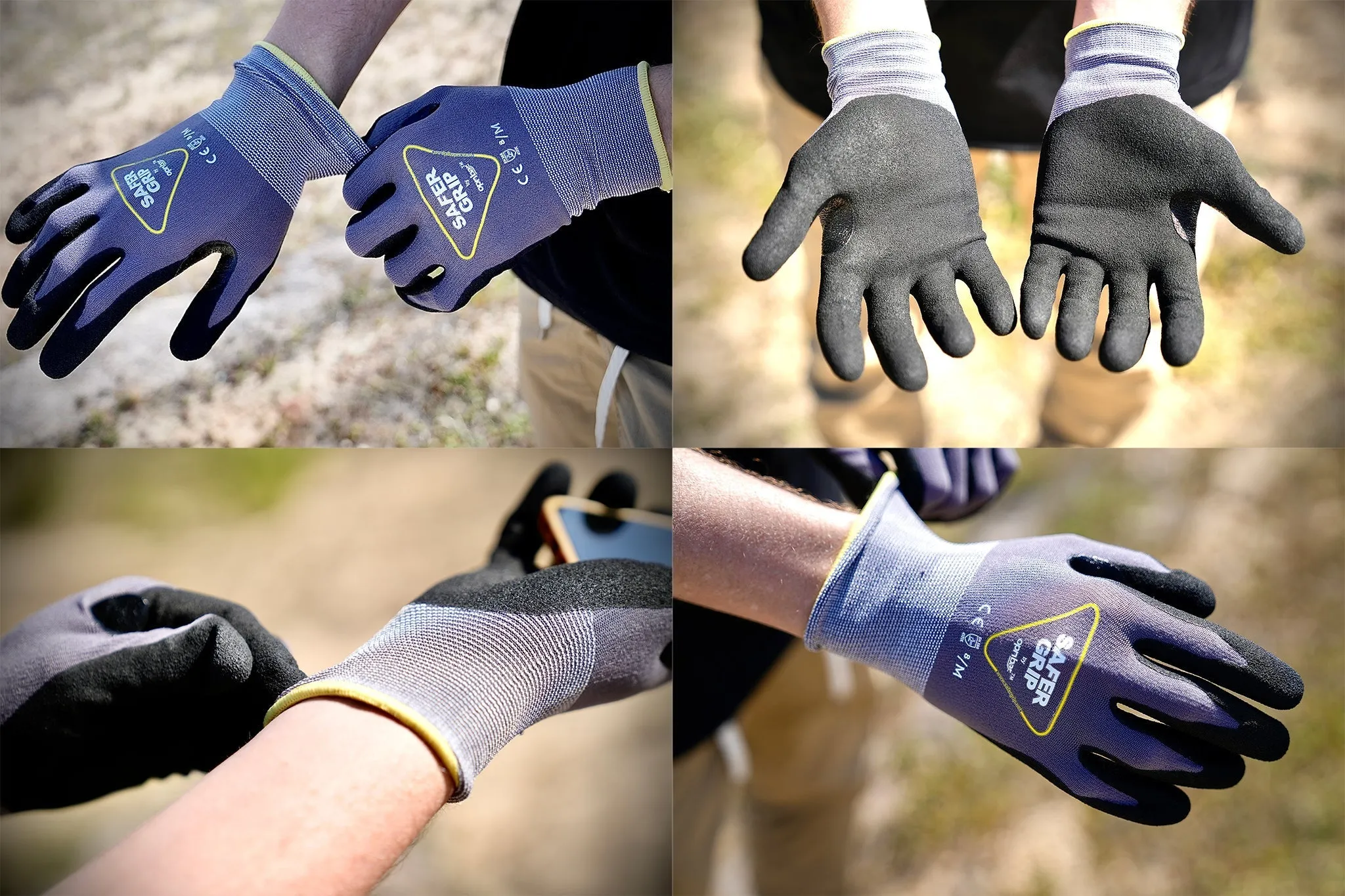 Construction Gloves - Nitrile Coated Gloves with Touchscreen - Safer Grip by OPNBAR™ (2-Pack)