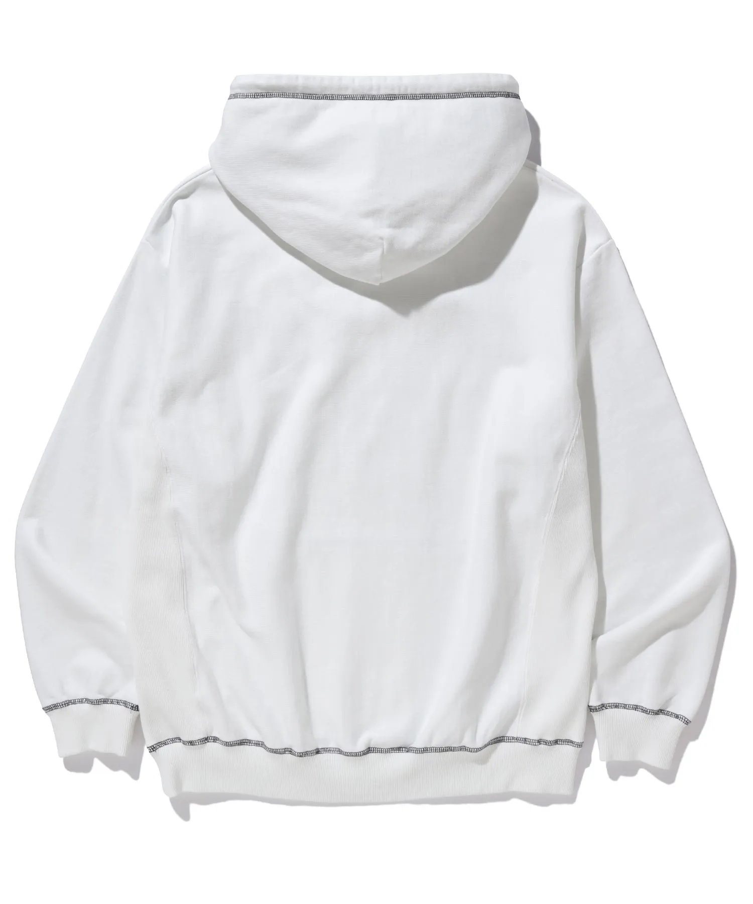 CONTRAST STITCH PULLOVER HOODED SWEAT