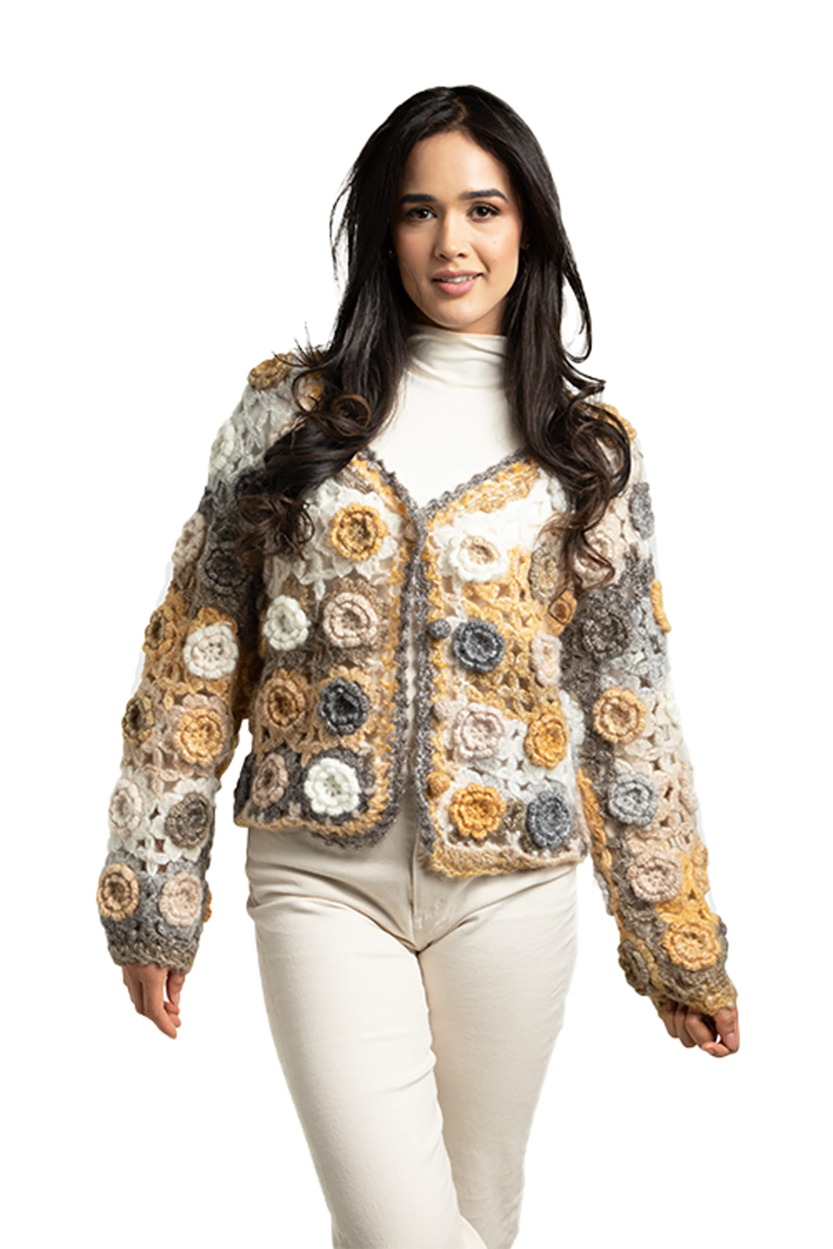 Crochet Floral Pattern Cardigan