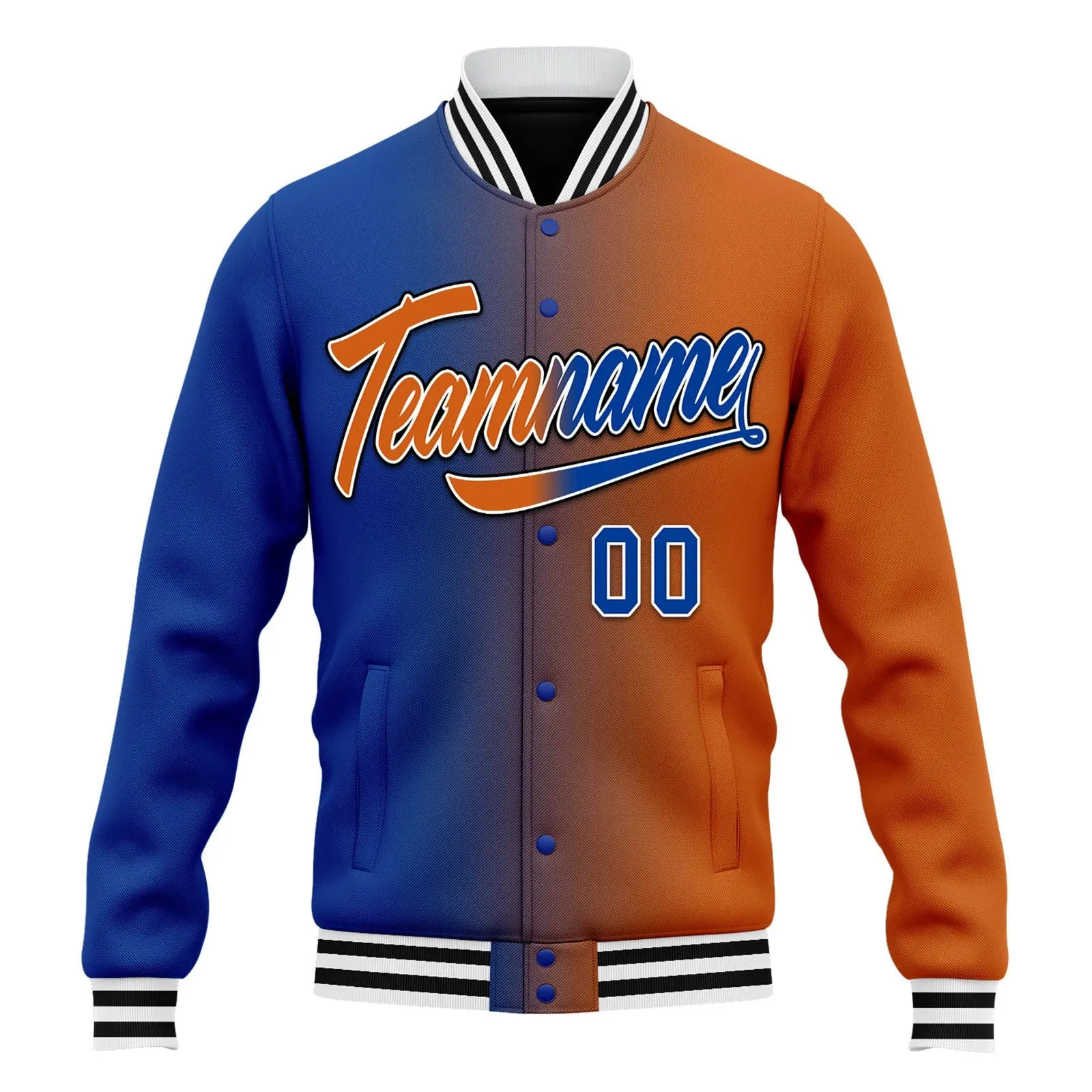 Custom Split Fashion Jacket Bomber Full-Snap Varsity Letterman Personalized Jacket FZ005-D028014-5