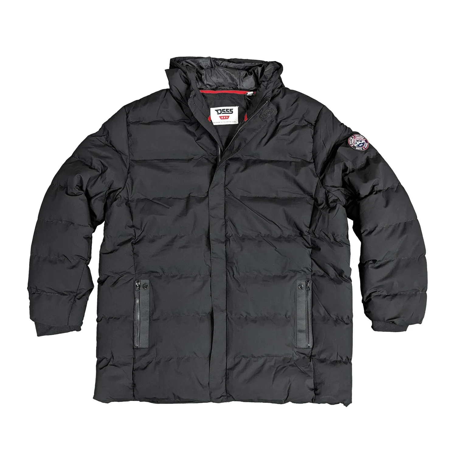 D555 Quitted Parka Jacket - Grove - Black