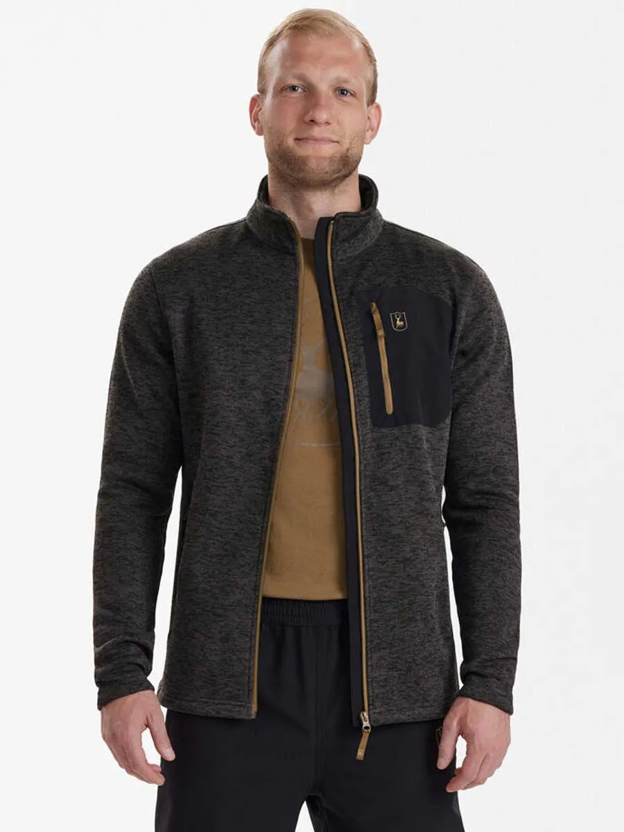 DEERHUNTER Sarek Knitted Jacket - Men's - Dark Grey Melange