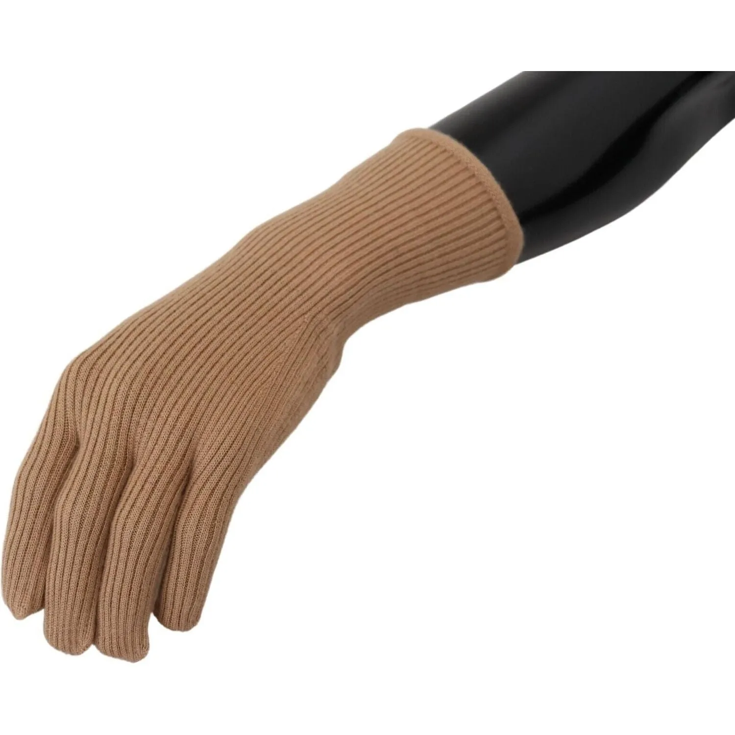 Dolce & Gabbana Elegant Beige Cashmere Winter Gloves