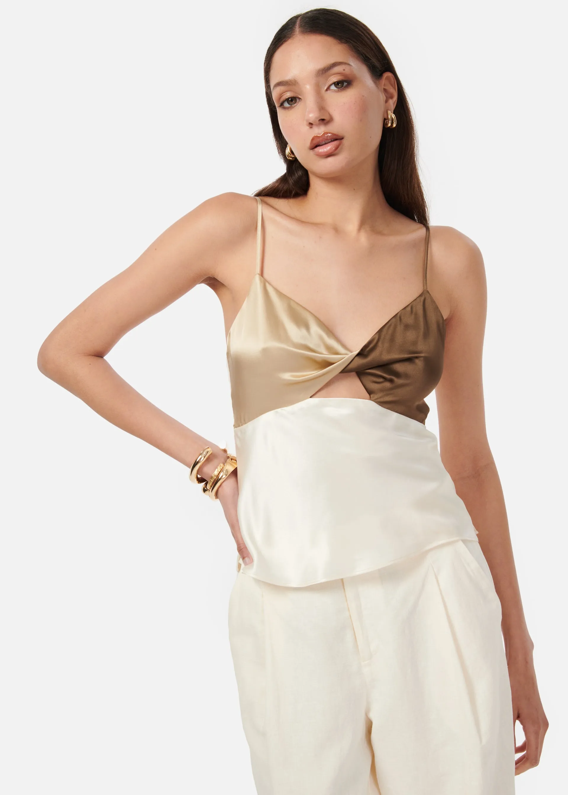 Edith Camisole Neutral Colorblock