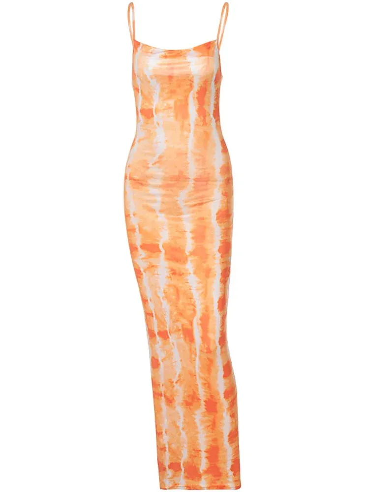 Elegant Printed Sleeveless Maxi Dress for Beach Casual Vintage Style