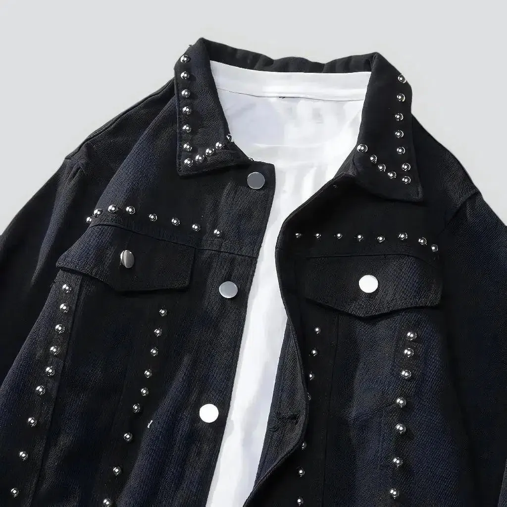 Embellished y2k men's jeans jacket