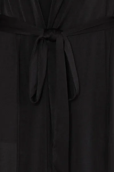 Enza Black Slinky Maxi Duster Jacket