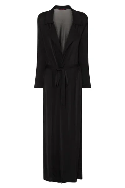 Enza Black Slinky Maxi Duster Jacket