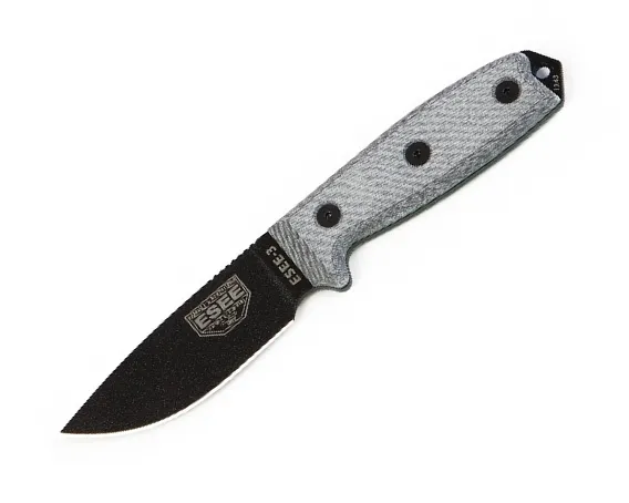 ESEE-3P Plain Blk Blade Grey Handles