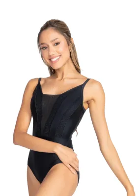 Ester Lace Tank Leotard (Black)