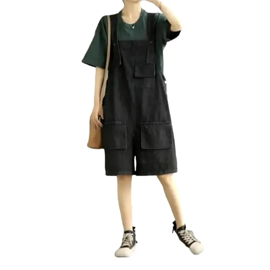 Fashion jean overall shorts for ladies