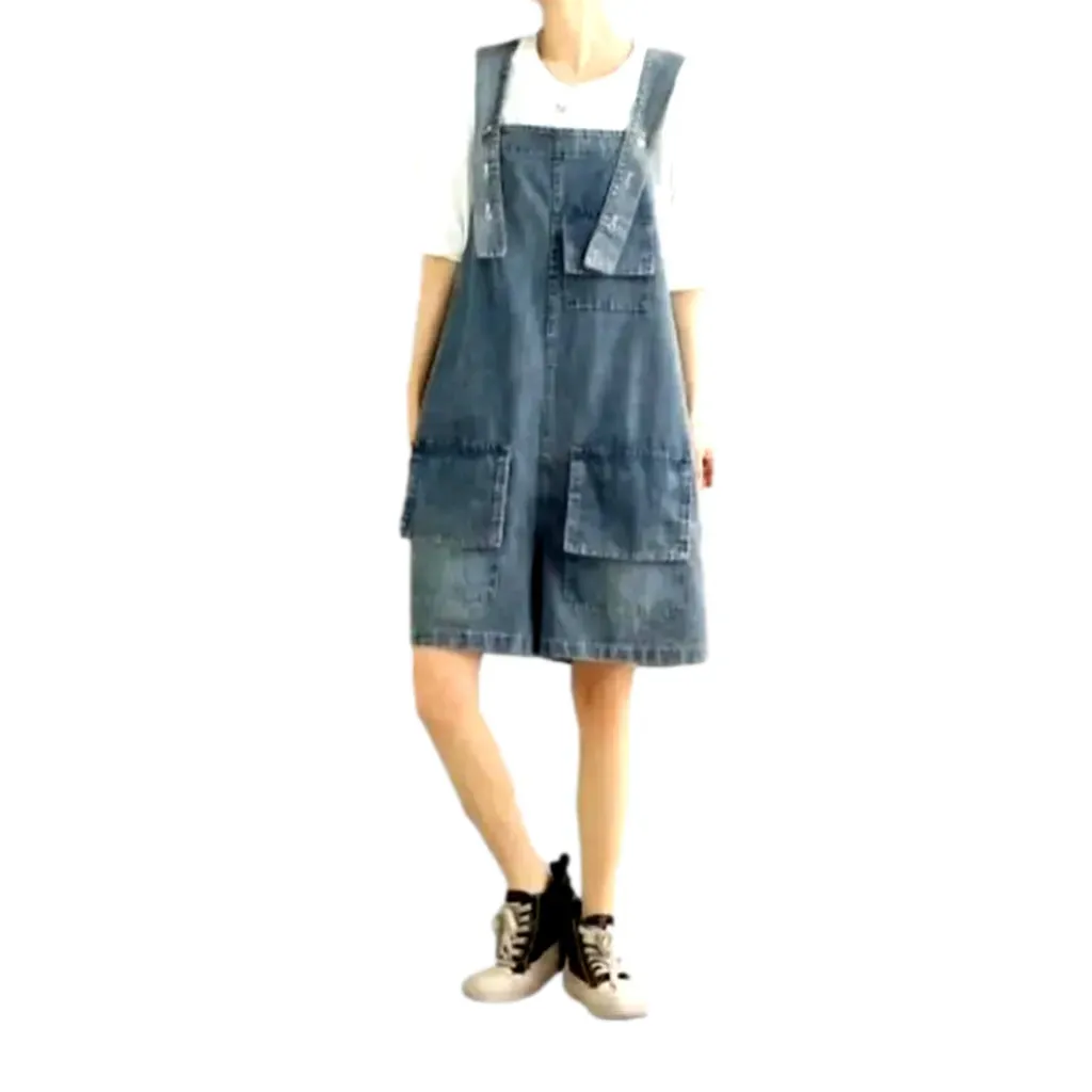 Fashion jean overall shorts for ladies